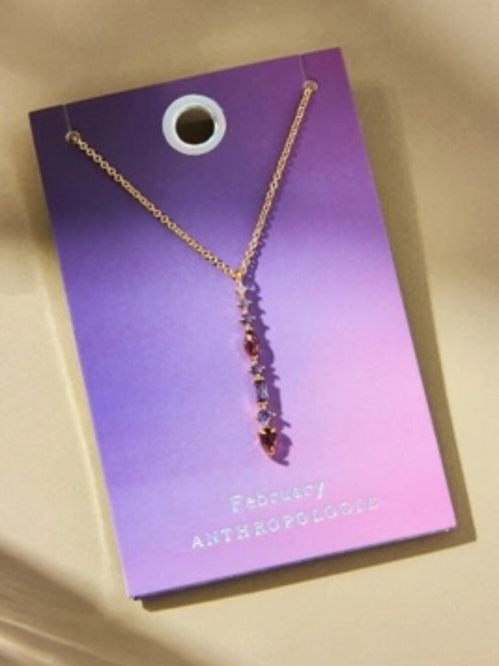 NWT Anthropologie Feburary Birthstone Pendant Necklace